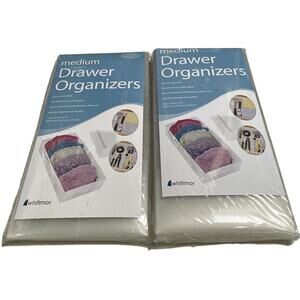 Whitmor‎ Medium Drawer Organizer Lot Set of 2 Plastic 12" x 6" x 3" NEW